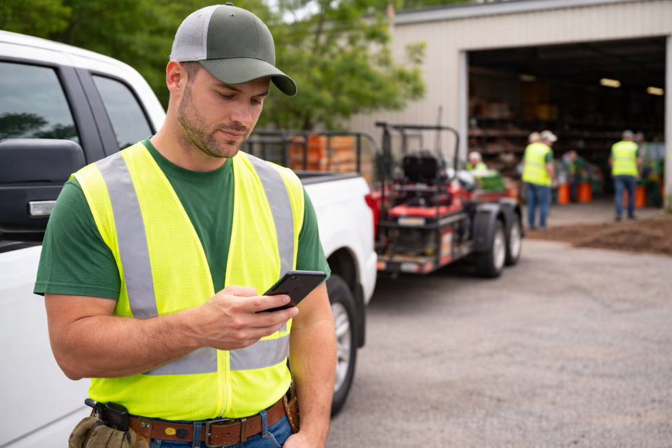 A picture of a crew leader looking at the Operate app to see what Issues have been assinged to them.